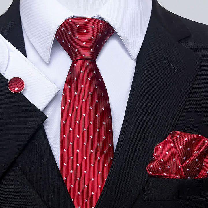 Ensemble de 3 cravates minimalistes à pois pour homme