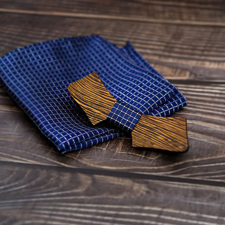 Lot de 2 noeuds papillon en bois en forme de col pour homme