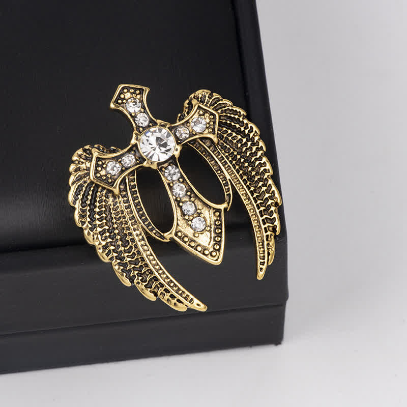 Broche en forme de croix pour homme Soar In Faith Wings