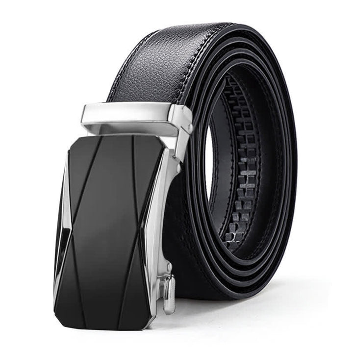 Ceinture en cuir à boucle automatique de luxe en relief pour homme