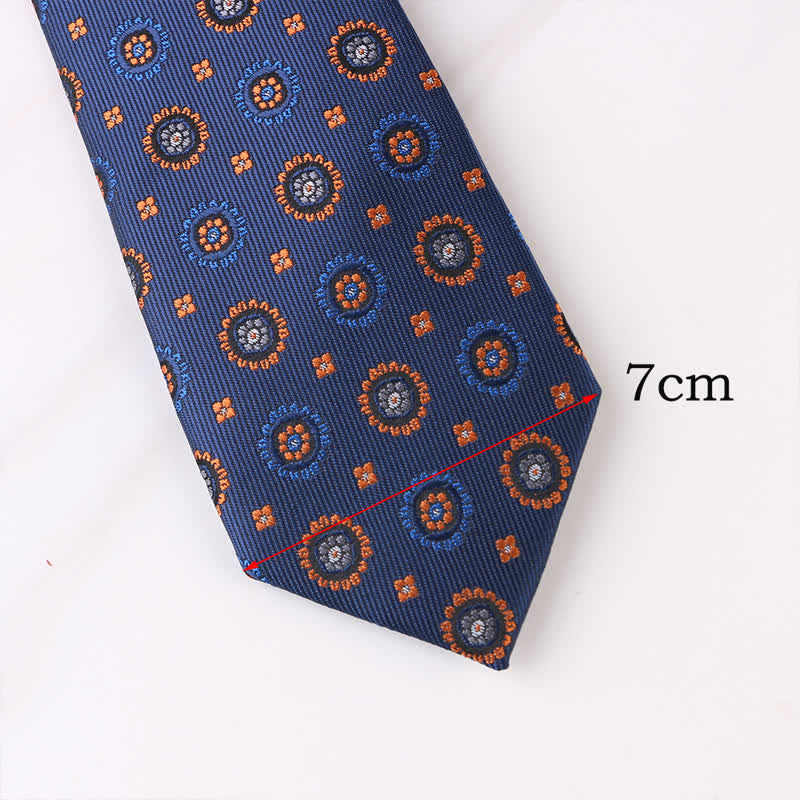 Cravate à motifs floraux géométriques vintage pour homme 