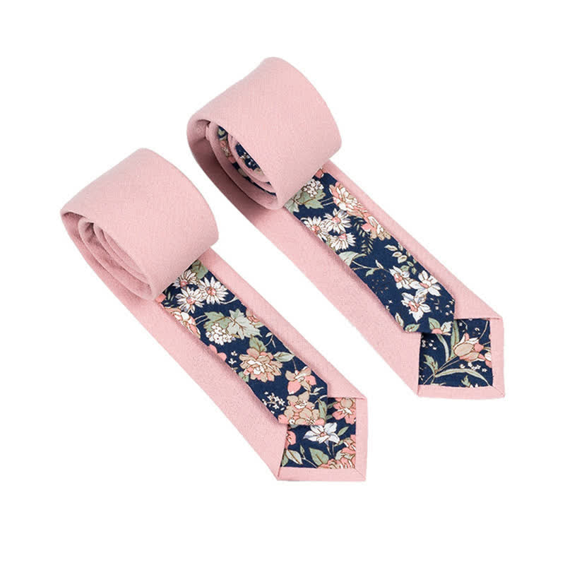 Cravate patchwork florale à carreaux pour homme - Rose - image 19