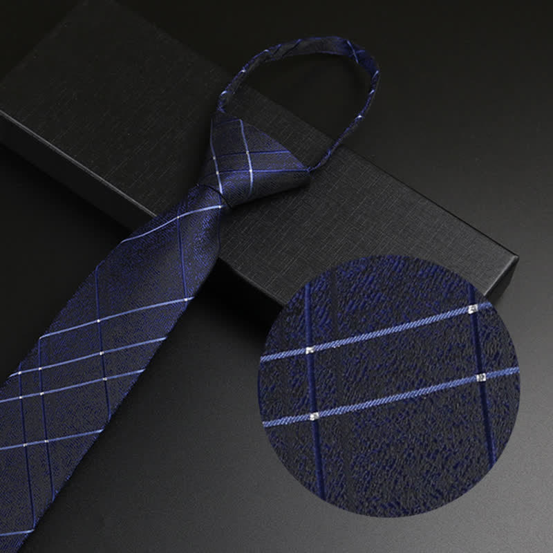 Cravate formelle à fermeture éclair bleu marine pour homme