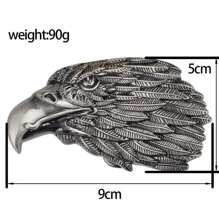 Ceinture en cuir à boucle tête d'aigle à tête blanche 3D DIY pour homme