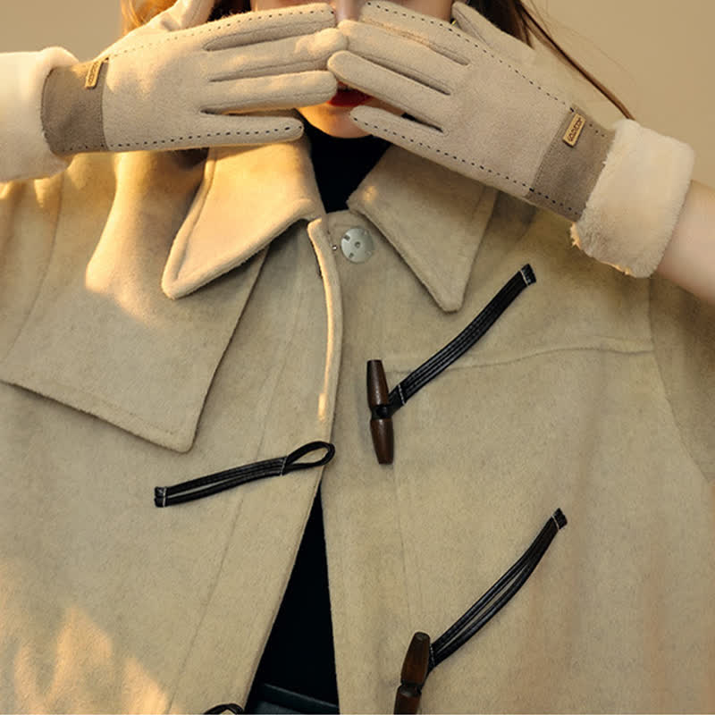 Gants en peluche doux et confortables pour écran tactile en forme de cœur pour femmes