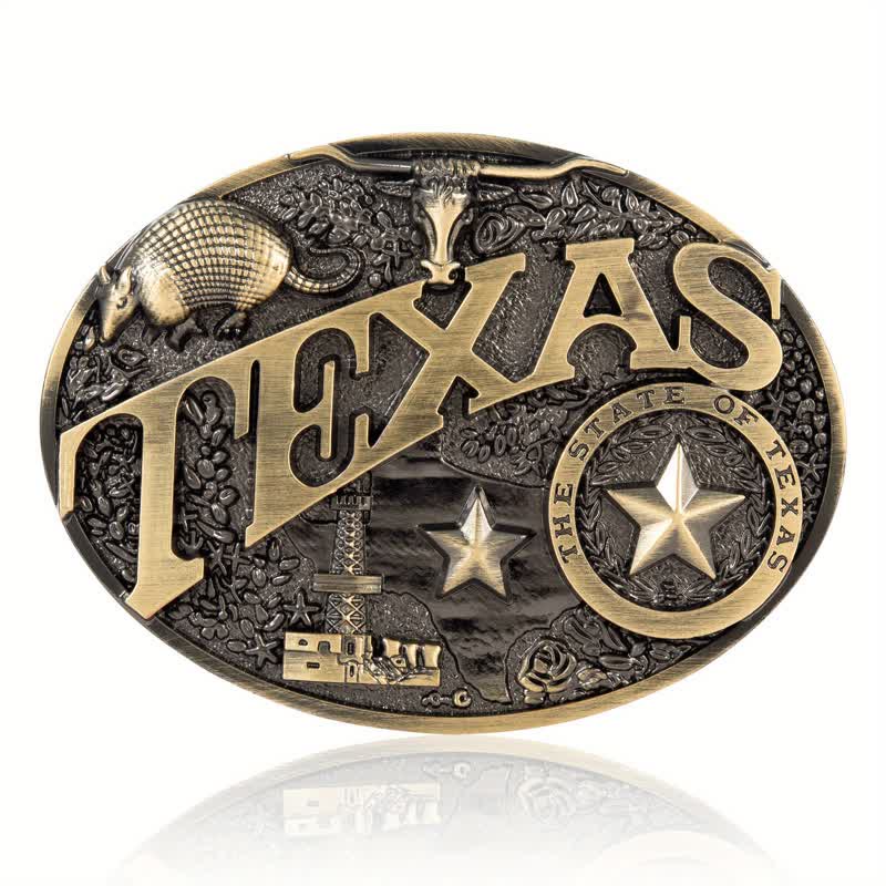 Ceinture en cuir à boucle Texas State Heritage Attitude pour homme