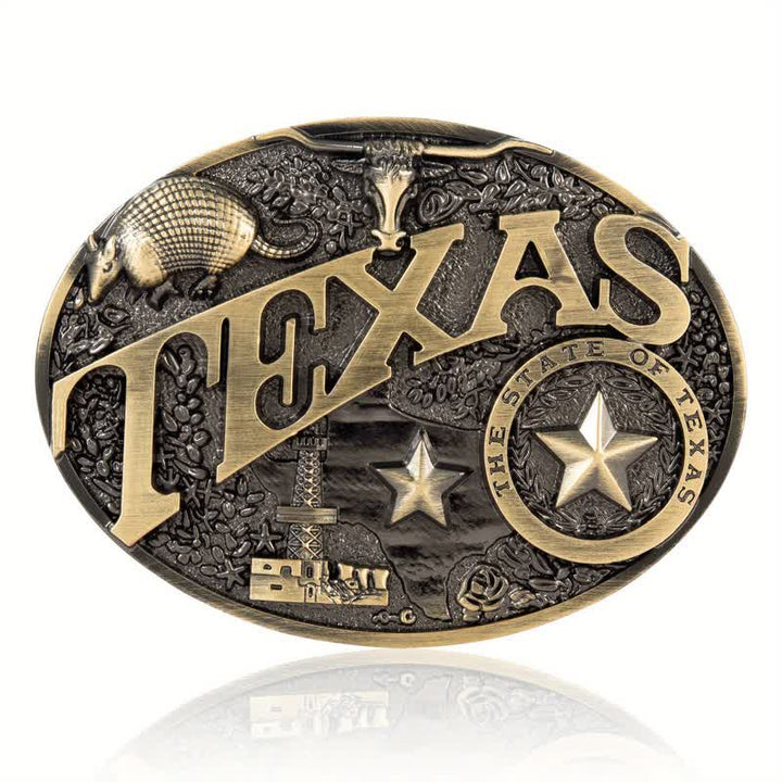 Ceinture en cuir à boucle Texas State Heritage Attitude pour homme