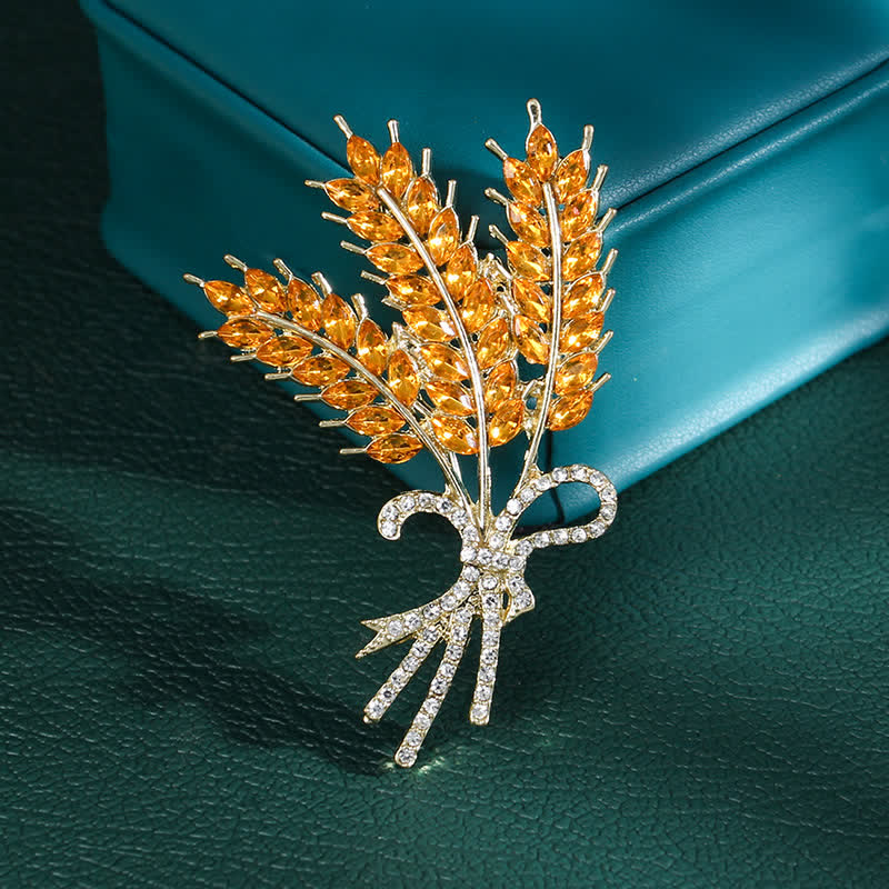 Broche en forme de nœud papillon en blé brillant pour femme