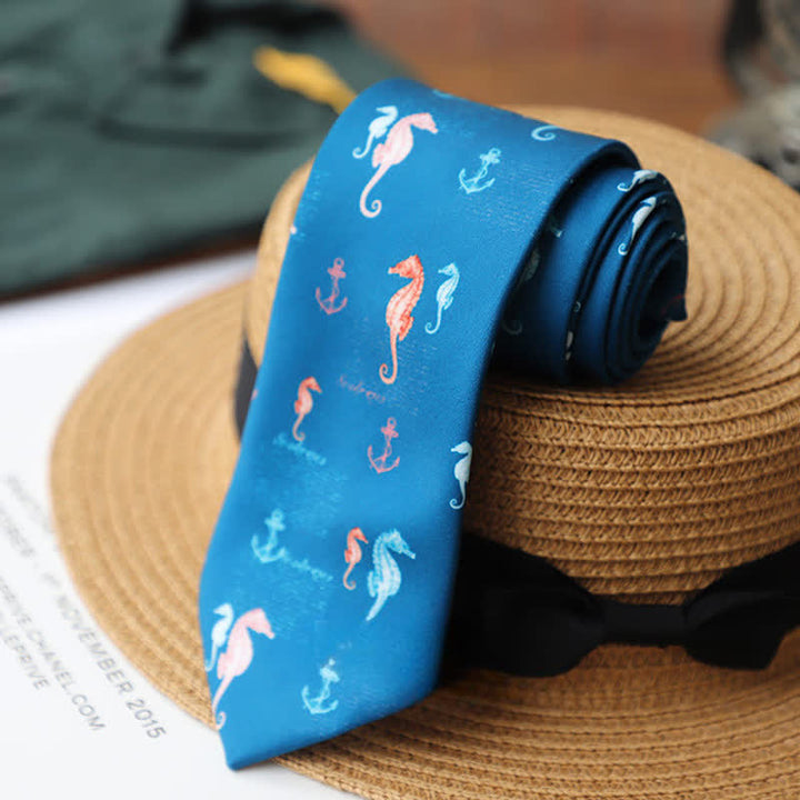 Cravate pour homme à motifs de créatures préhistoriques colorées