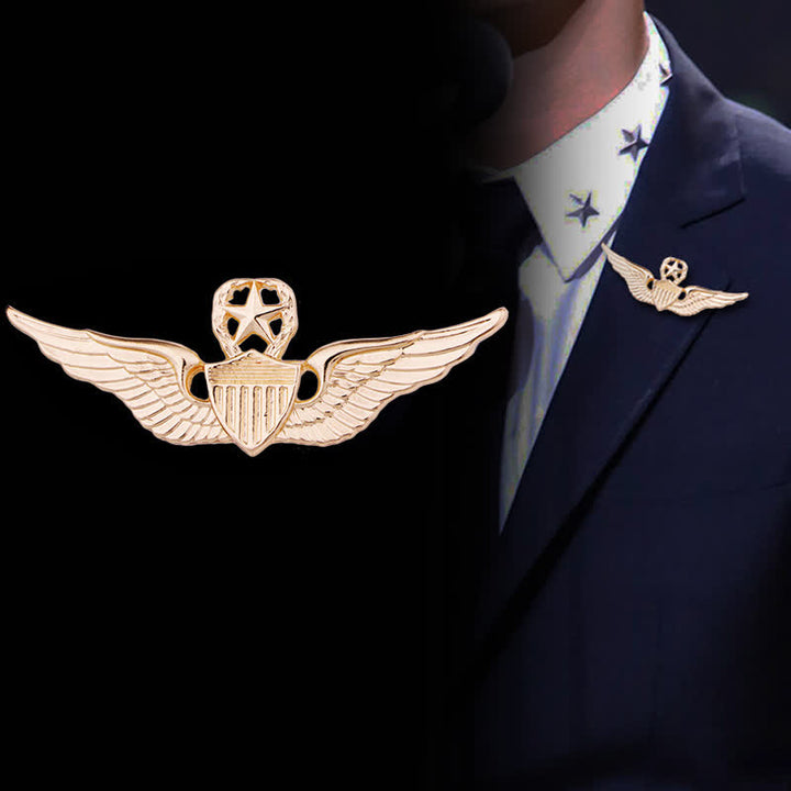 Broche d'insigne d'aile de pilote pour homme