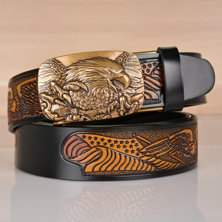 Ceinture en cuir à boucle automatique pour homme Mighty Eagle Sharp Claw
