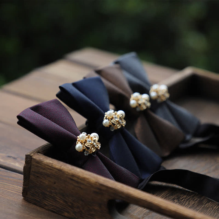 Nœud papillon de smoking formel en perles pour homme