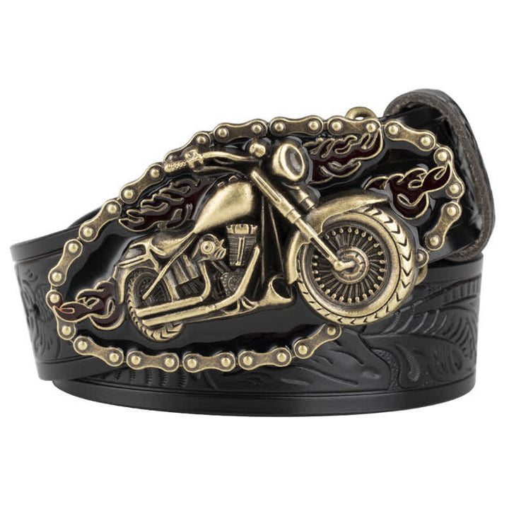 Ceinture en cuir style motard punk rock pour homme