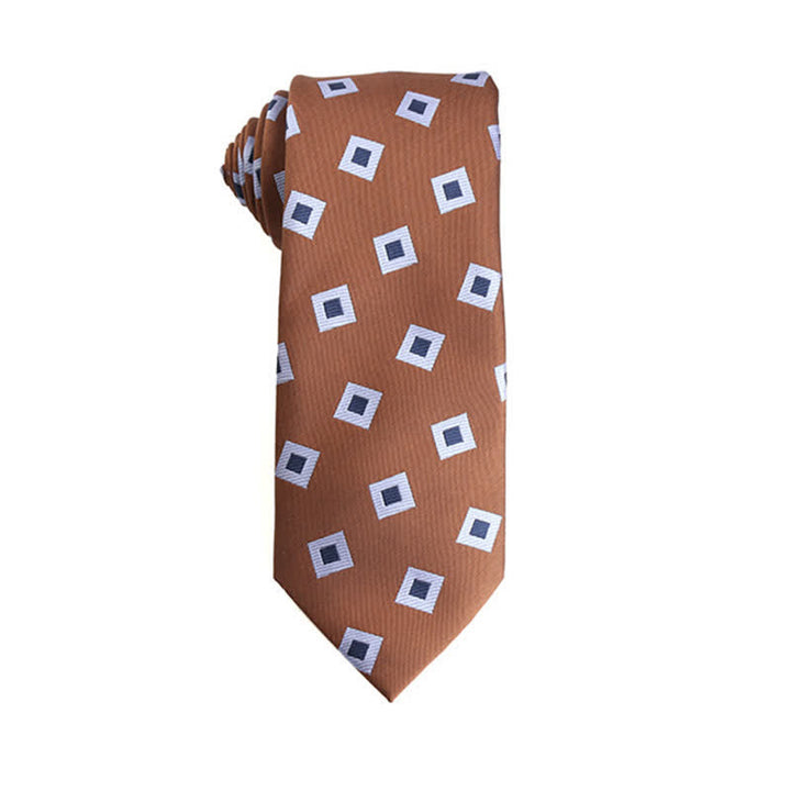 Cravate pour homme à micro-motifs de la série orange-rouge - Carré - image 5