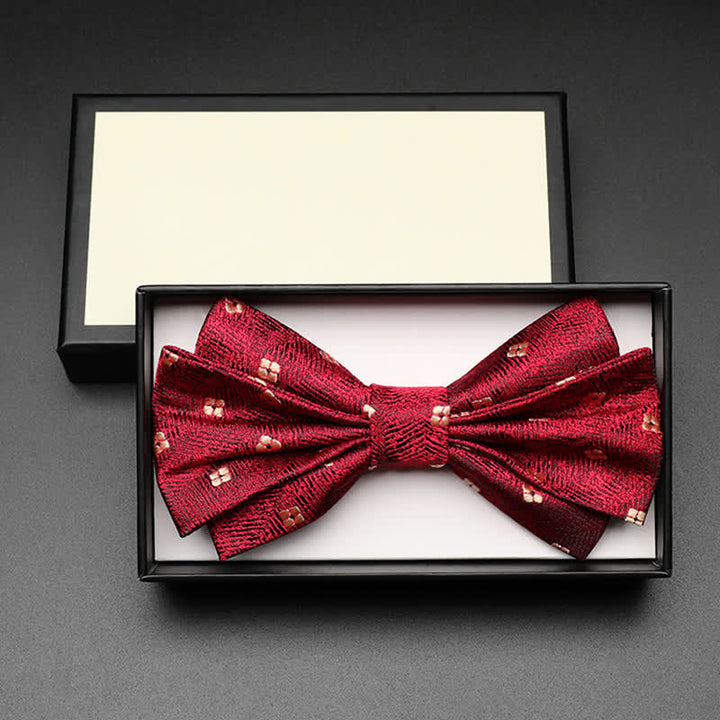 Nœud papillon rouge parfumé à petites fleurs pour homme