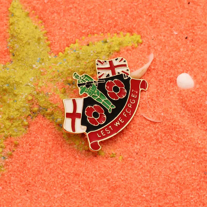Broche unisexe « Lest We Forget Soldier Poppy »