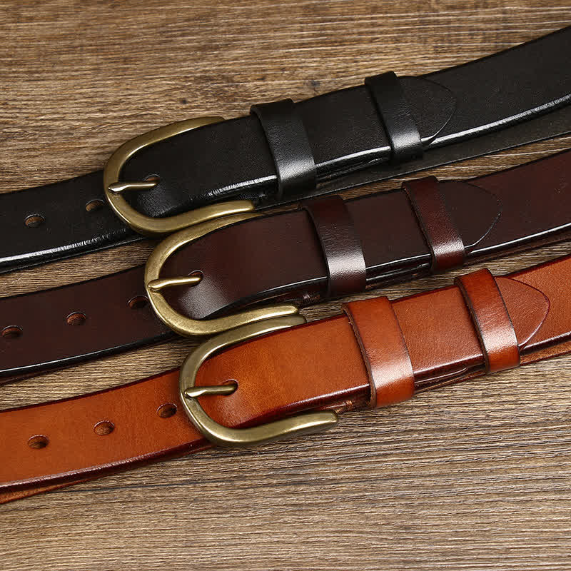 Ceinture décontractée en cuir lisse et brillant pour homme