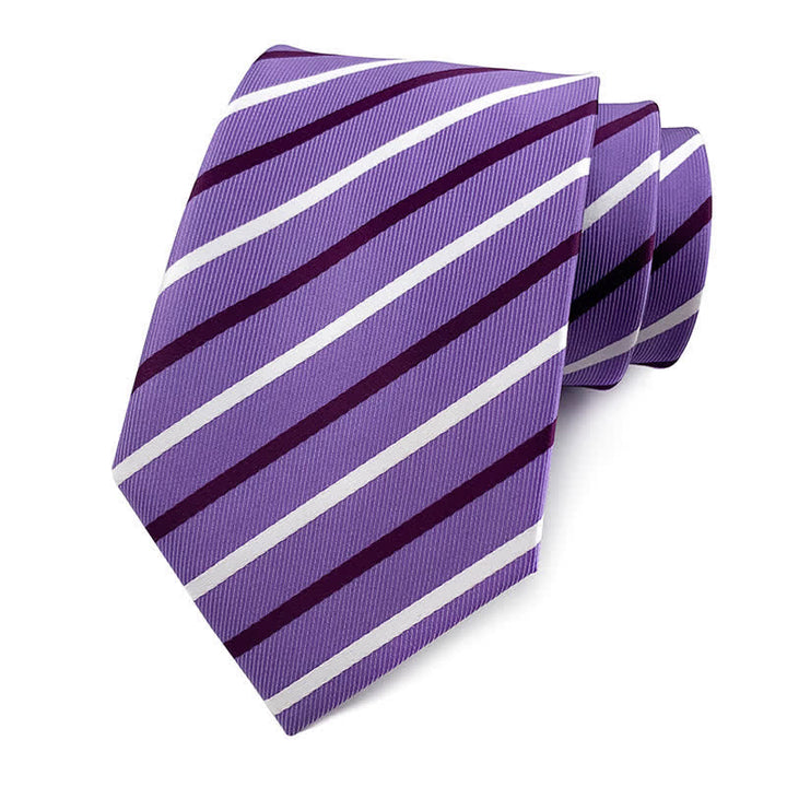 Cravate de bureau traditionnelle à rayures Repp pour homme - Violet - image 20