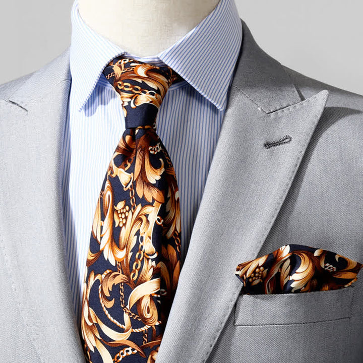 Cravate de luxe à motif floral pour homme