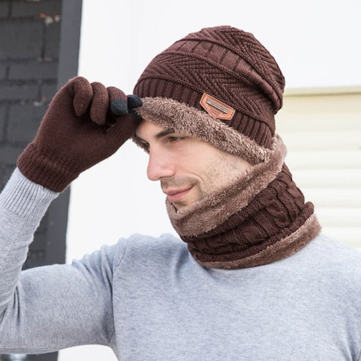 Ensemble bonnet, écharpe, gants tricotés pour adulte et enfant 3 pièces