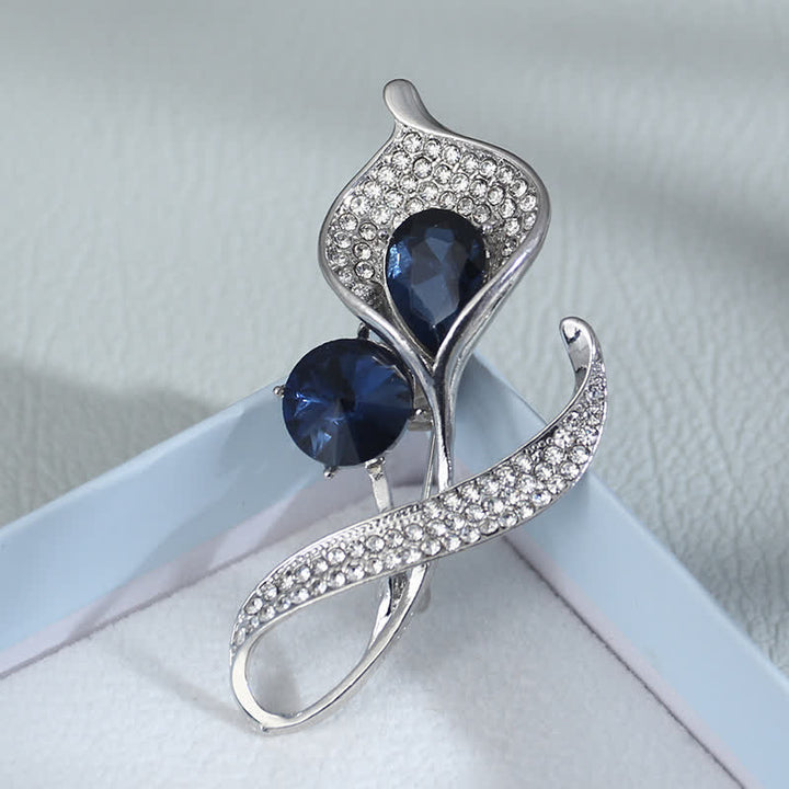 Broche florale bleue brillante pour femme