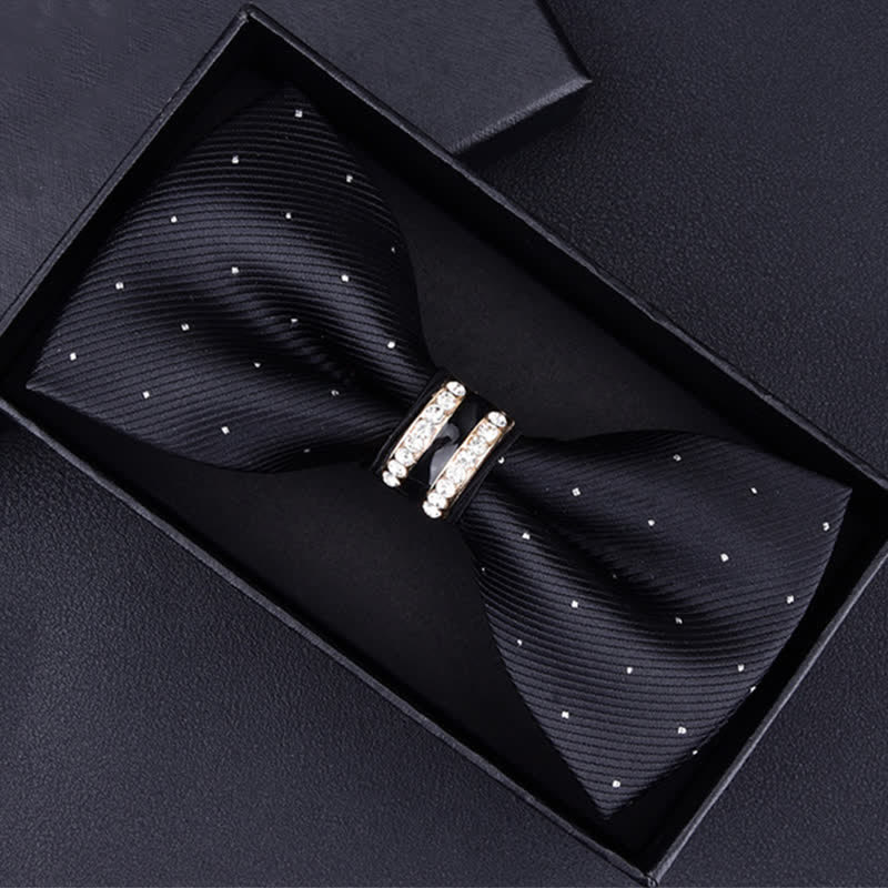 Nœud papillon à rayures et strass pour homme, motif cachemire et fleurs