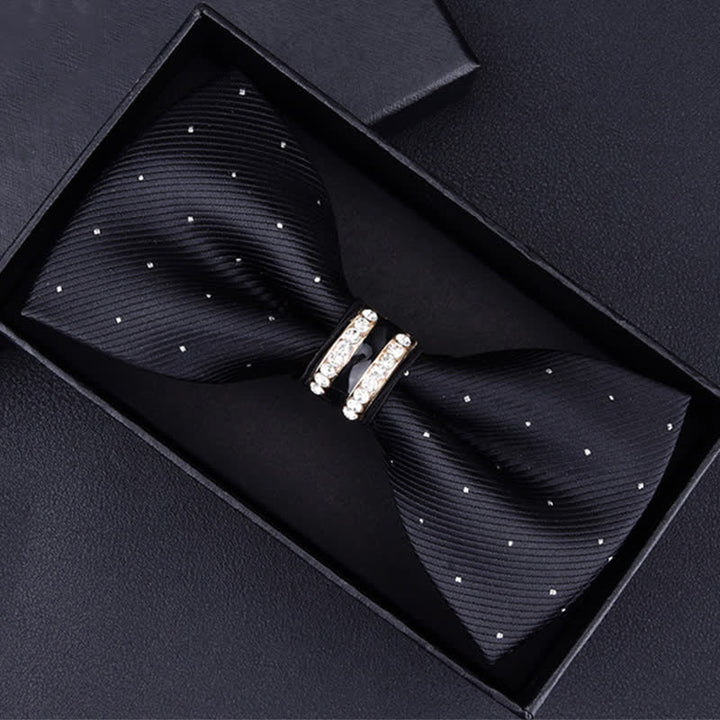 Nœud papillon à rayures et strass pour homme, motif cachemire et fleurs