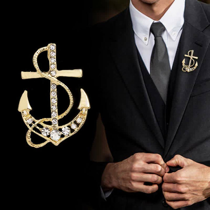 Broche ancre de bateau pour homme