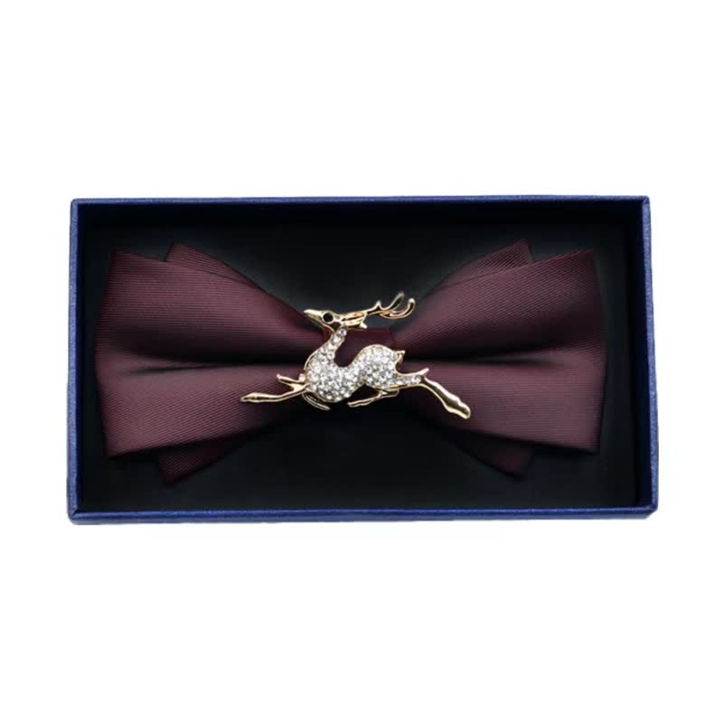 Nœud papillon en métal mat et strass pour homme