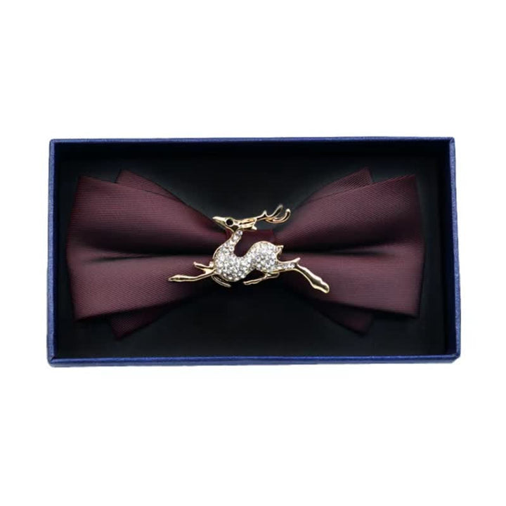 Nœud papillon en métal mat et strass pour homme