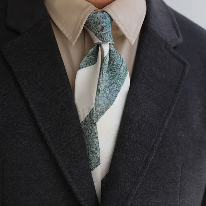 Cravate rayée à blocs de couleurs pour hommes
