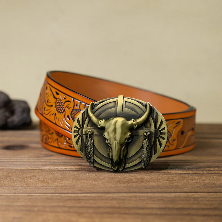 Ceinture en cuir à boucle DIY pour homme