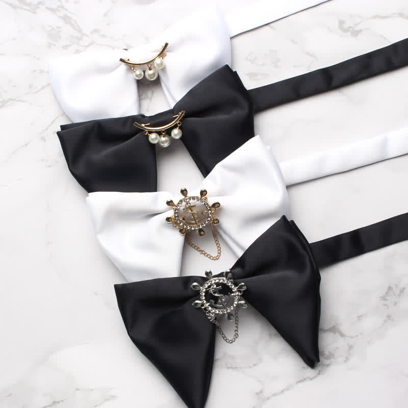 Nœud papillon surdimensionné noir et blanc pour homme