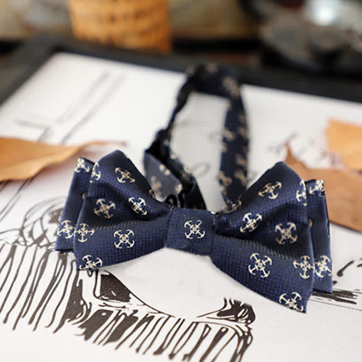 Nœud papillon rétro à motifs floraux et feuilles pour homme