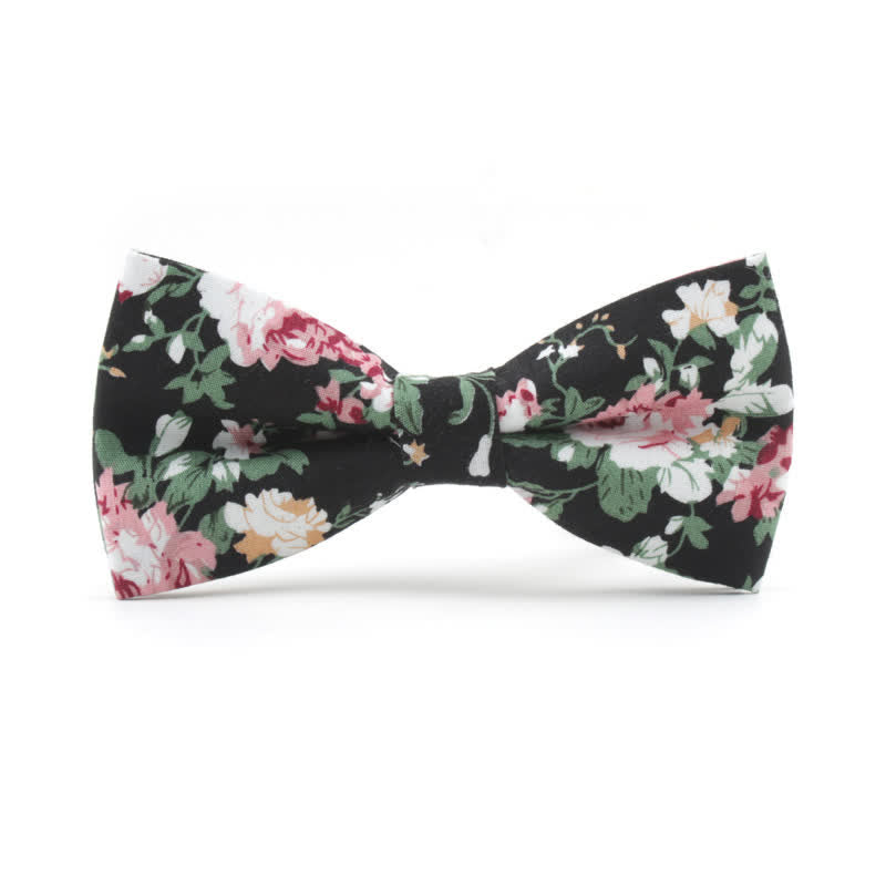 Nœud papillon à fleurs pour homme avec teinture de feuilles de roses