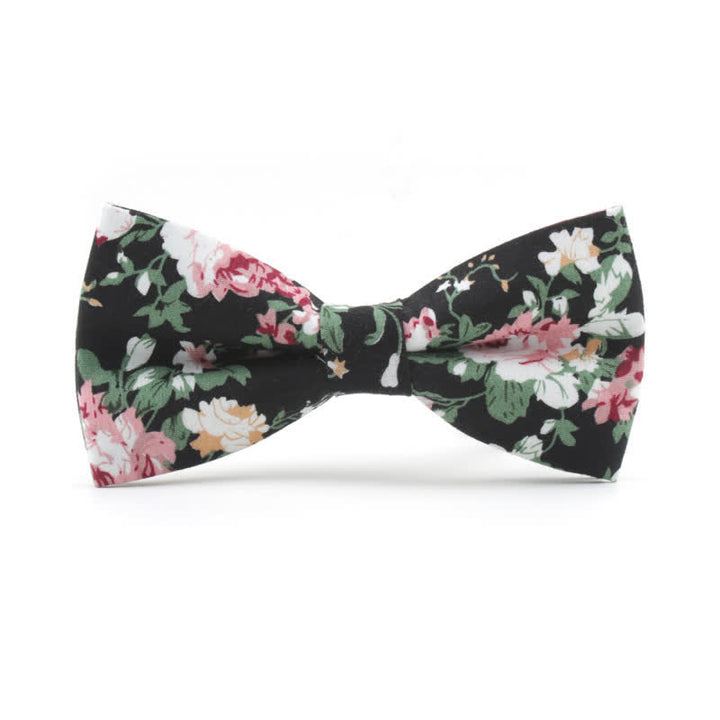 Nœud papillon à fleurs pour homme avec teinture de feuilles de roses