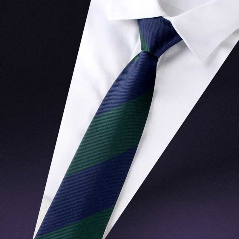 Cravate à rayures larges avec fermeture éclair et blocs de couleurs pour homme