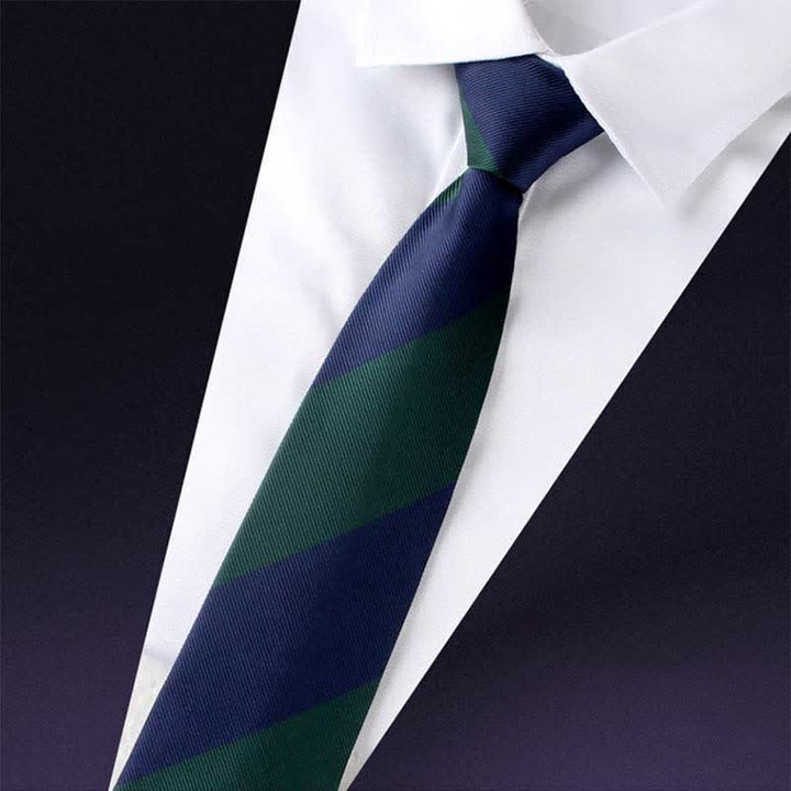 Cravate à rayures larges avec fermeture éclair et blocs de couleurs pour homme