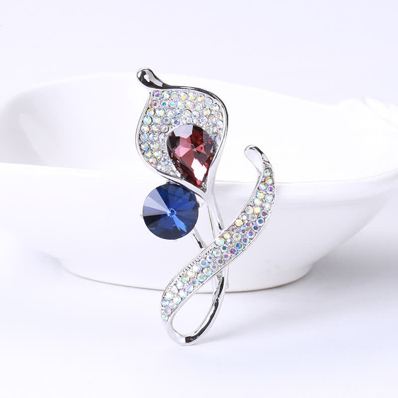 Broche florale bleue brillante pour femme