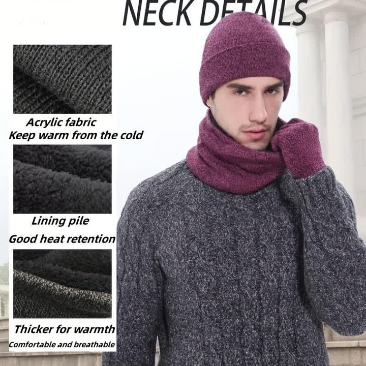 Ensemble de 3 bonnets chauds, écharpes, gants pour écran tactile