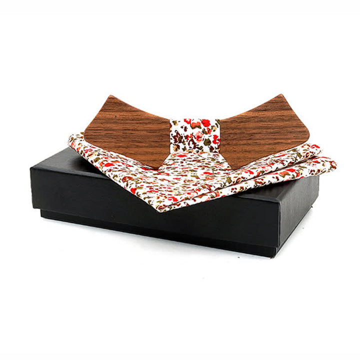 Lot de 2 noeuds papillon en bois en forme de col pour homme