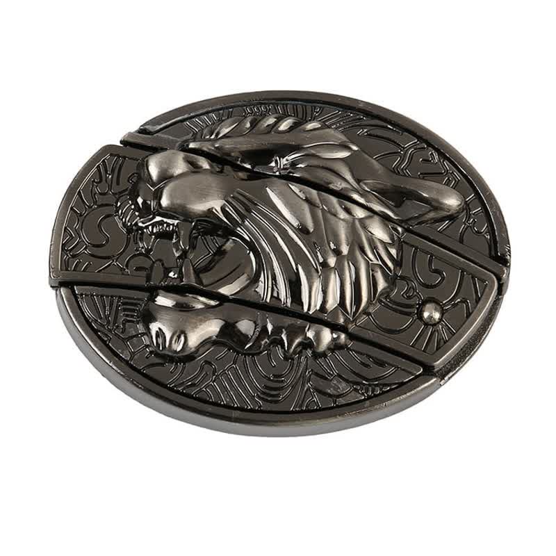 Ceinture en cuir pour homme avec couteau pliant Roaring Tiger