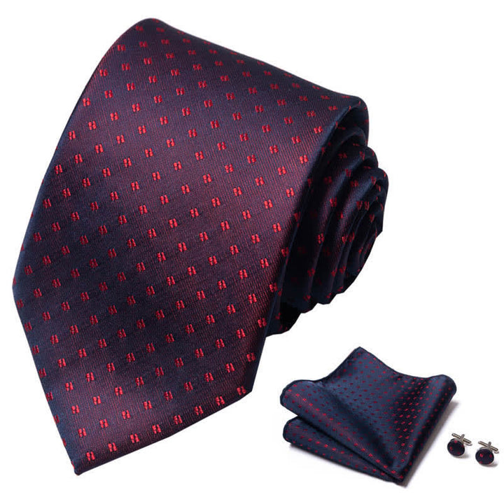 Ensemble de 3 cravates à pois rouges intemporelles pour hommes
