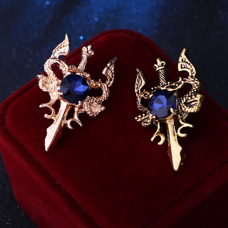 Broche rétro en forme d'épée de dragon pour homme