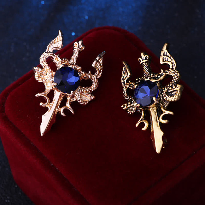 Broche rétro en forme d'épée de dragon pour homme