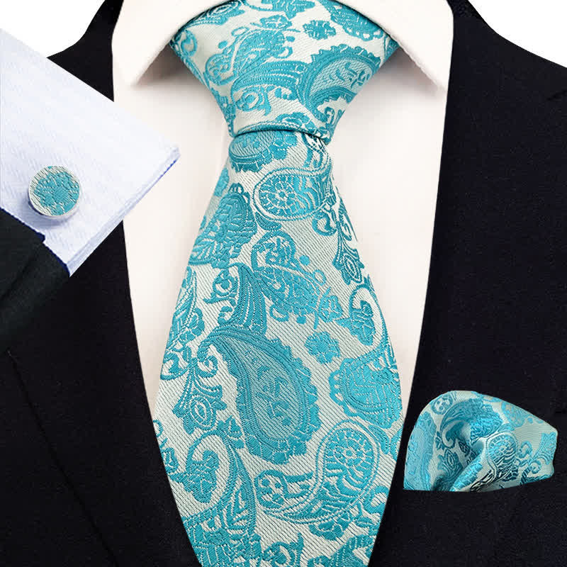 Ensemble de 3 cravates à motif cachemire exotique pour homme