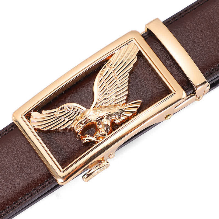 Ceinture en cuir pour homme avec décor d'aigle volant creux