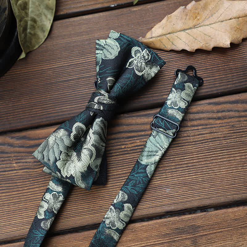 Nœud papillon à rayures florales pour homme