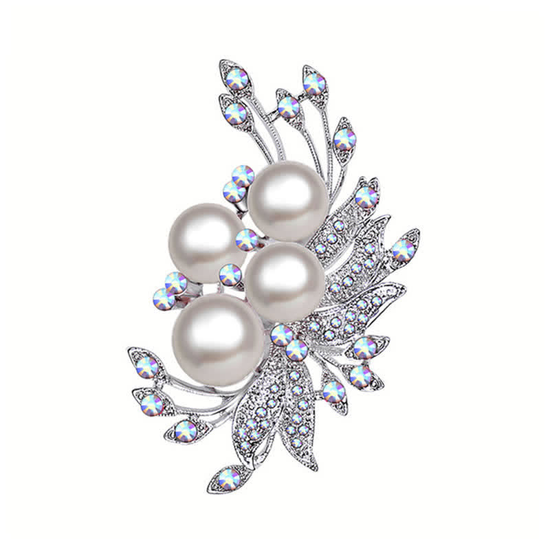 Broche en perles et fleurs de phénix pour femme