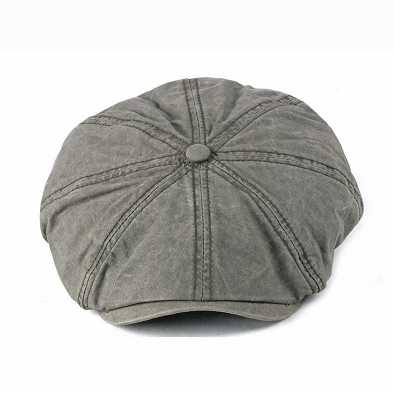 Casquette béret décontractée en coton vieilli délavé